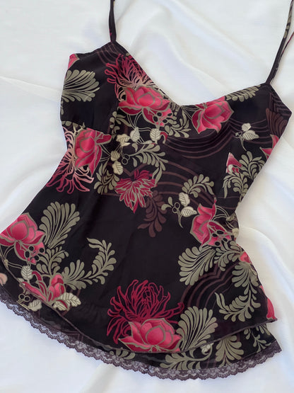 Vintage Black Floral Camisole