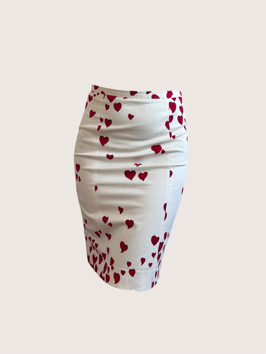 Vintage Moschino Cheap & Chic Heart Print Mini Skirt