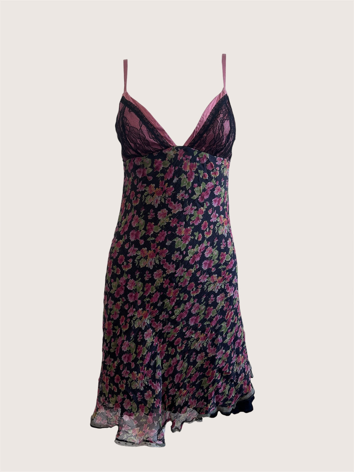 Luxurious Designer 100% Silk Floral Mini Dress