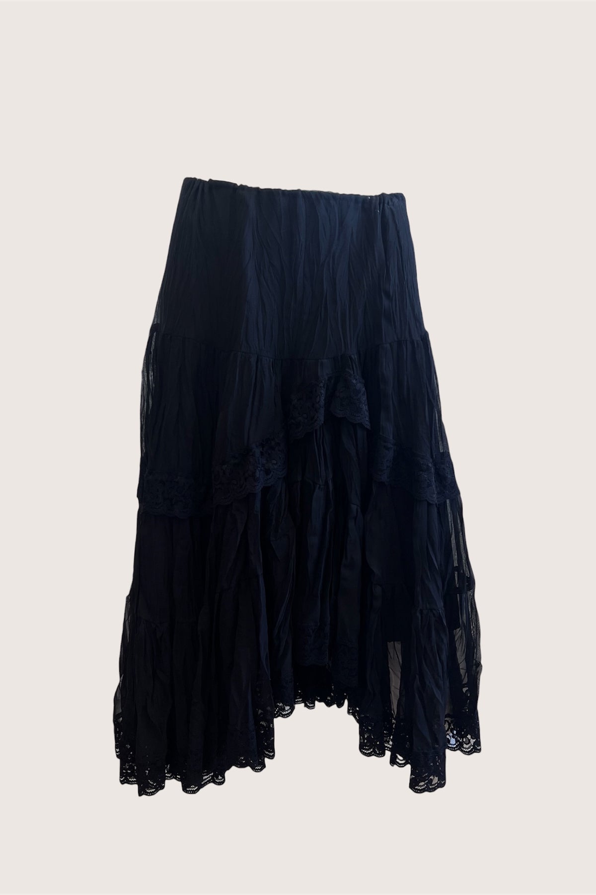 Vintage Artisti Italiani Black Cascading Skirt