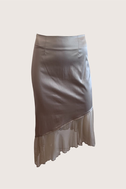 Vintage Sand Gold Asymmetrical Skirt