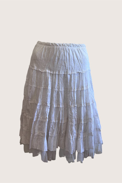 Vintage White Broderie Anglaise Mini Skirt