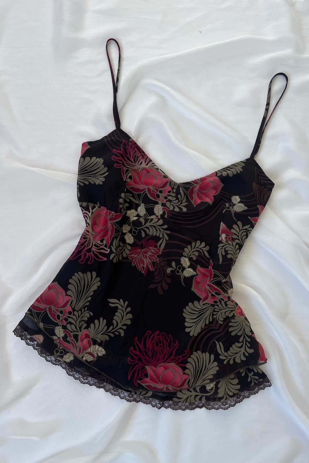 Vintage Black Floral Camisole