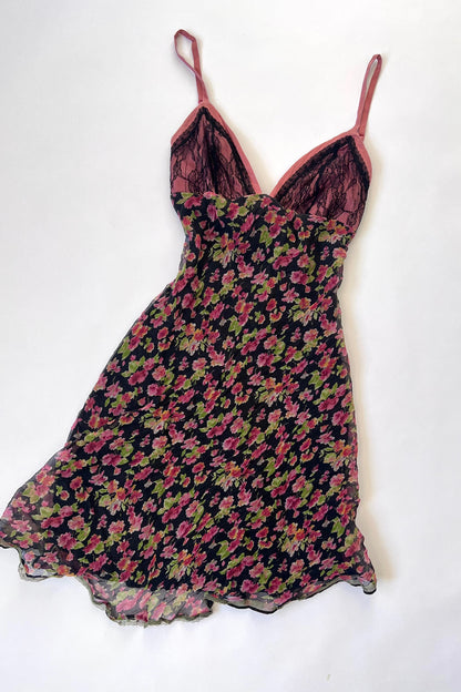Luxurious Designer 100% Silk Floral Mini Dress