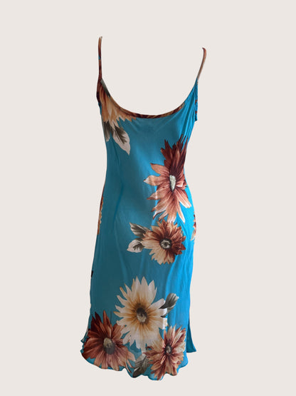 Vintage 1990's Blue Daisy Slip Dress