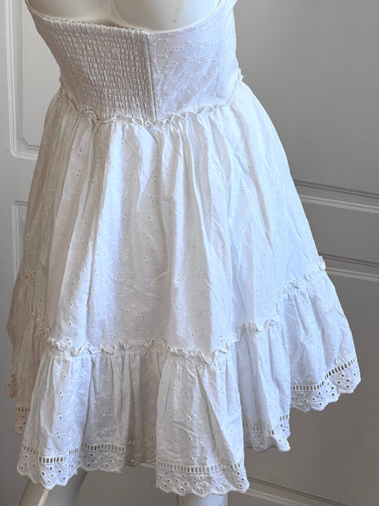 White Broderie Anglaise Corset Mini Dress