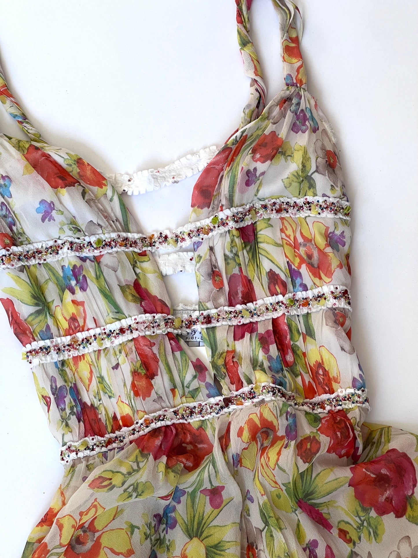 Vintage Silk Floral Mini Dress