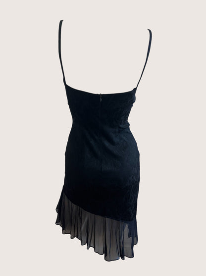 Luxurious Designer Black Bustier Mini Dress