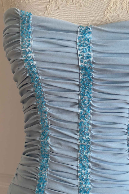 Pastel Blue Asymmetrical Mini Dress