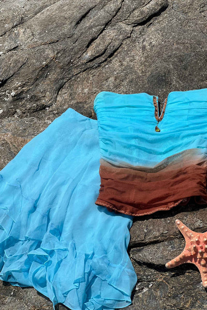 Luxurious Designer Silk Mermaid Corset & Skirt Ensemble