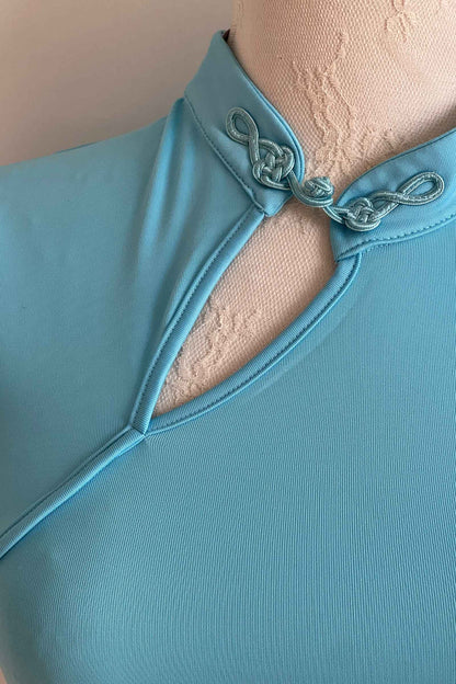 1990's Sky Blue Qipao Top