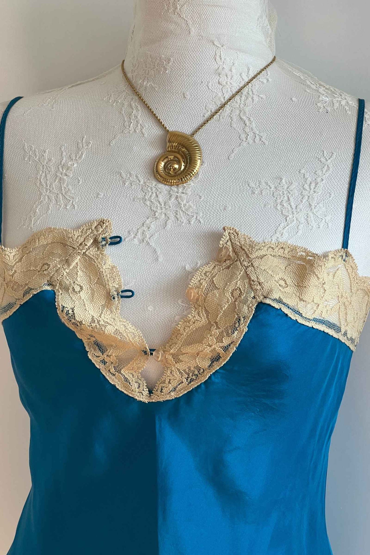 Vintage 100% Silk Blue Camisole