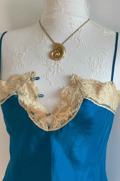 Vintage 100% Silk Blue Camisole