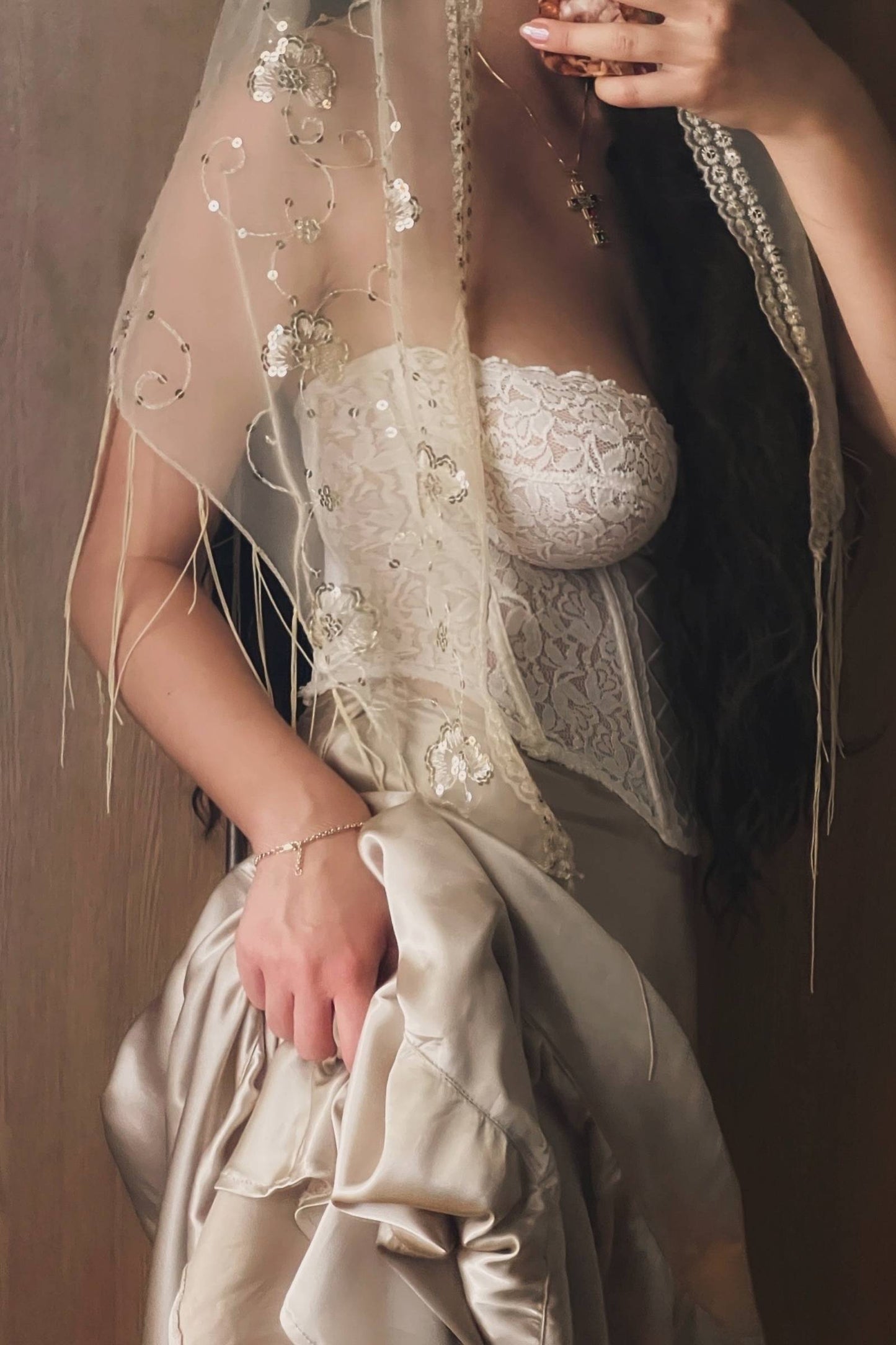 Vintage Champagne Gold Maxi Skirt