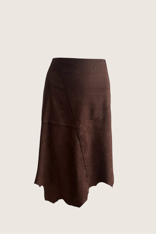 1990's Brown Suedette Skirt