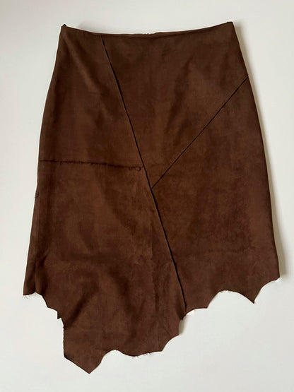 1990's Brown Suedette Skirt