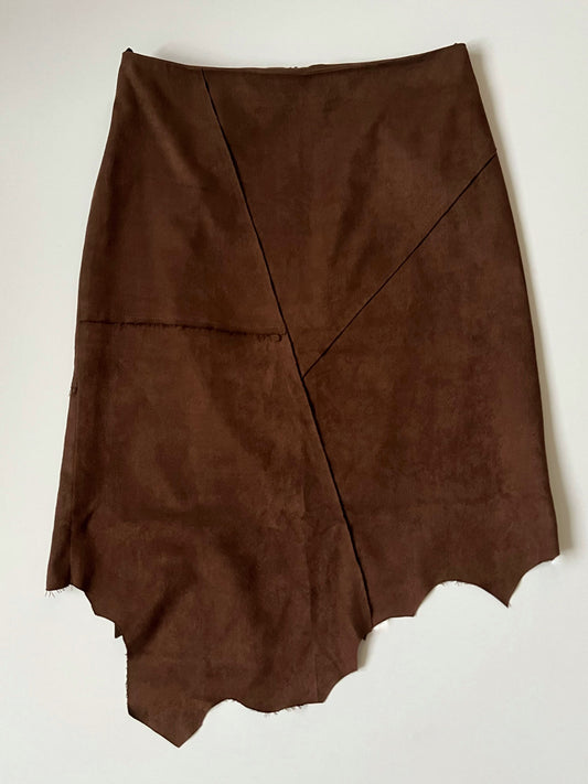 1990's Brown Suedette Skirt