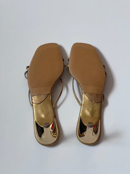 Vintage Gold Leather Dragonfly Mule Heels (EU 38)