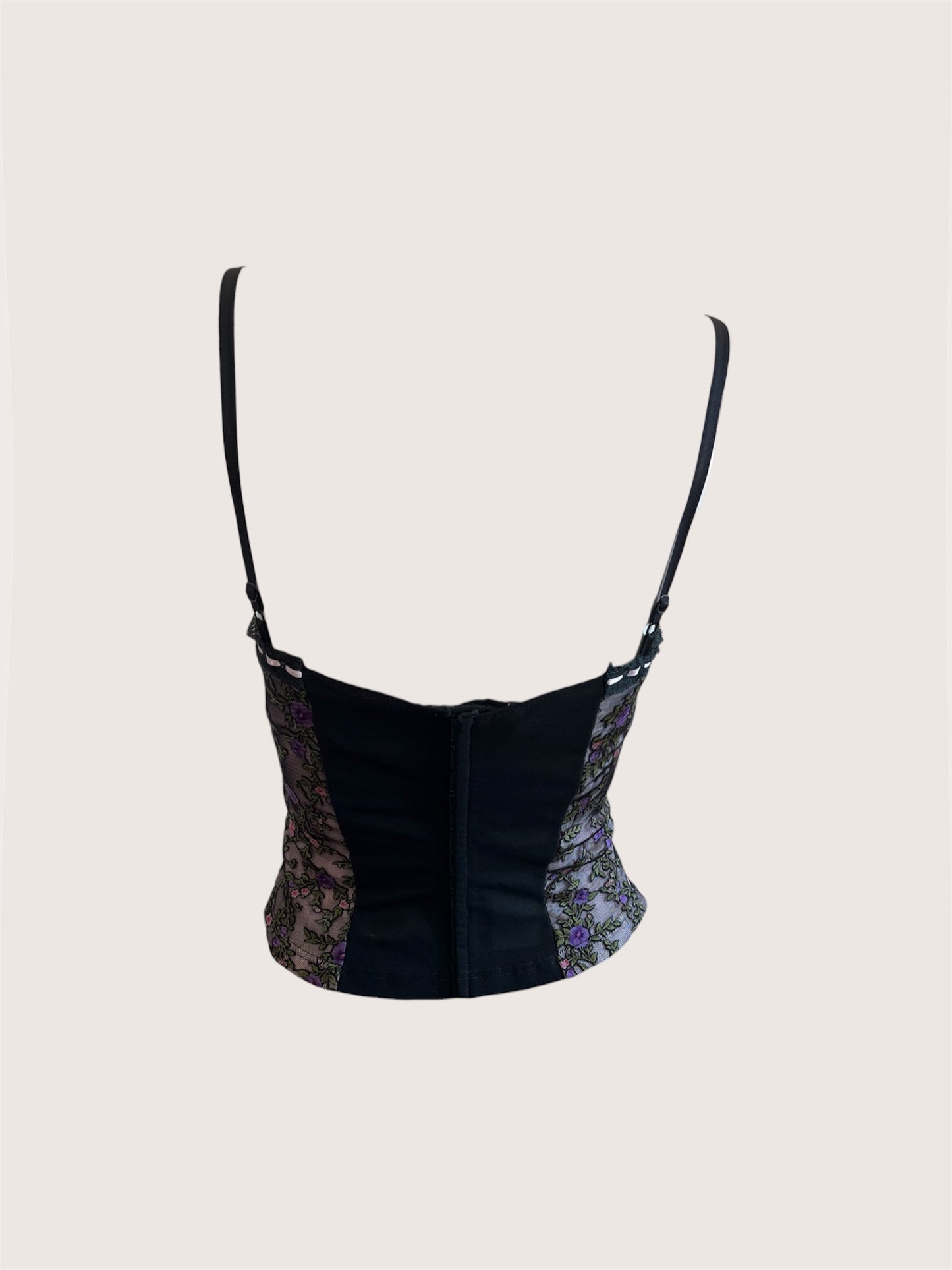 Luxurious Designer Floral Bustier & Slip Skirt Ensemble