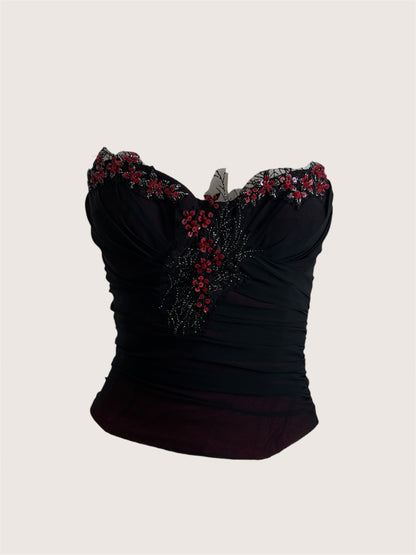 Luxurious Designer Dark Cherry Corset