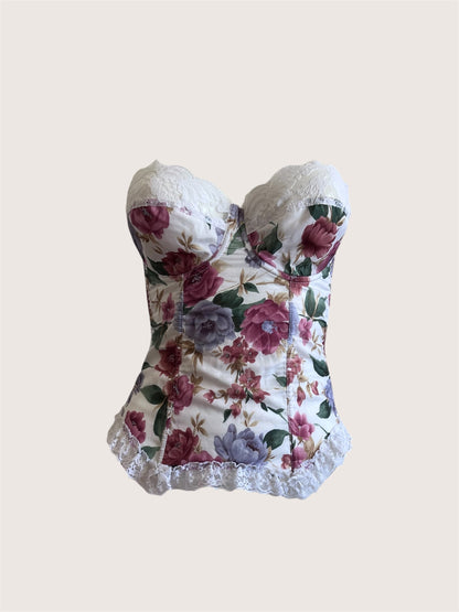 Vintage Floral Lace Bustier