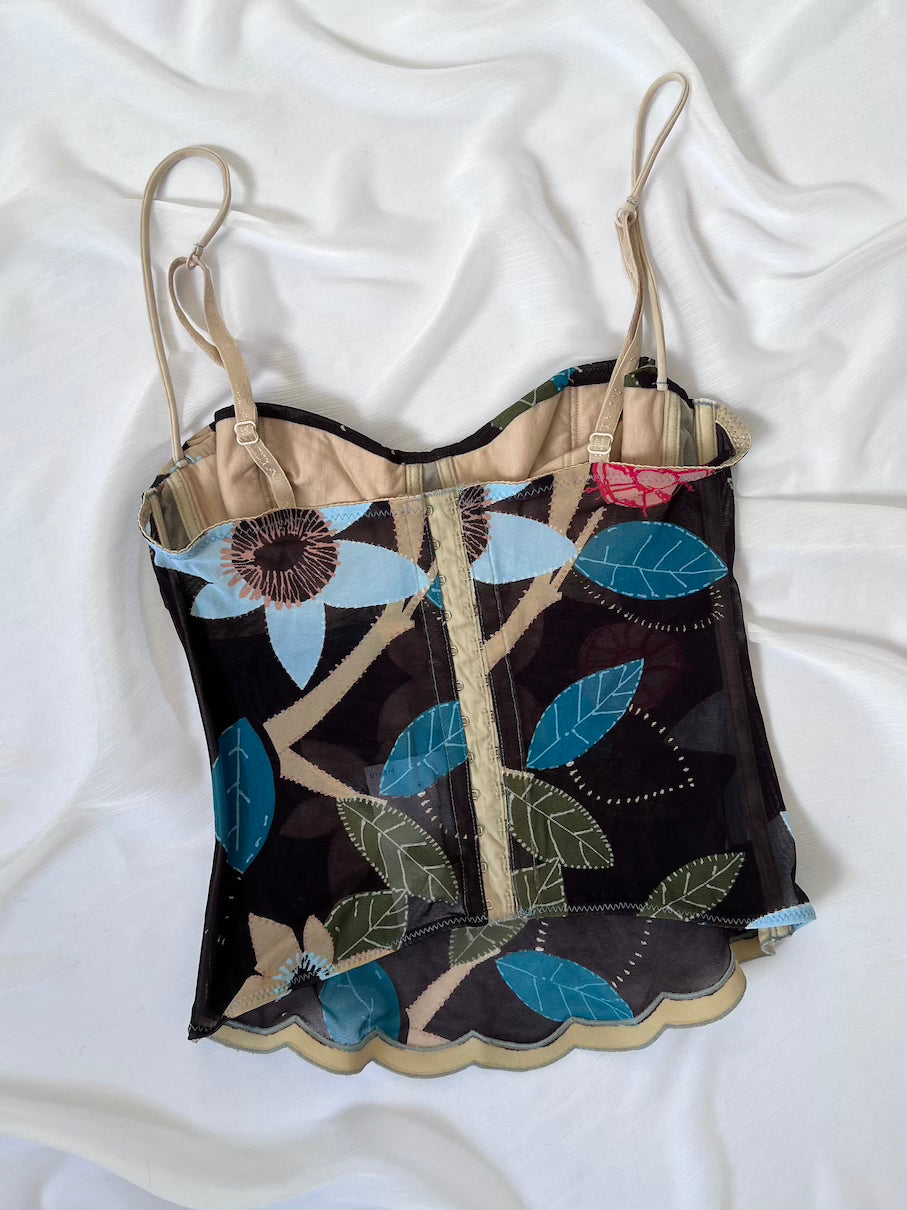 Malizia by La Perla Black Floral Bustier