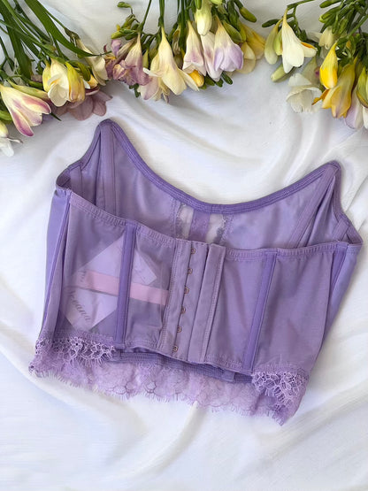VS Lavender Floral Boned Corset Top