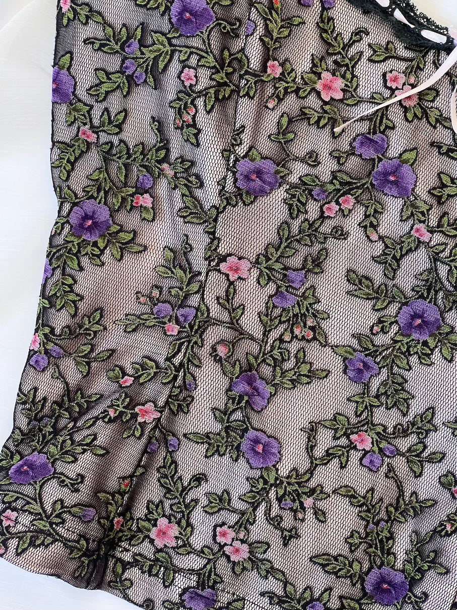 Luxurious Designer Floral Bustier & Slip Skirt Ensemble