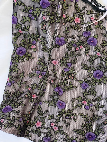 Luxurious Designer Floral Bustier & Slip Skirt Ensemble