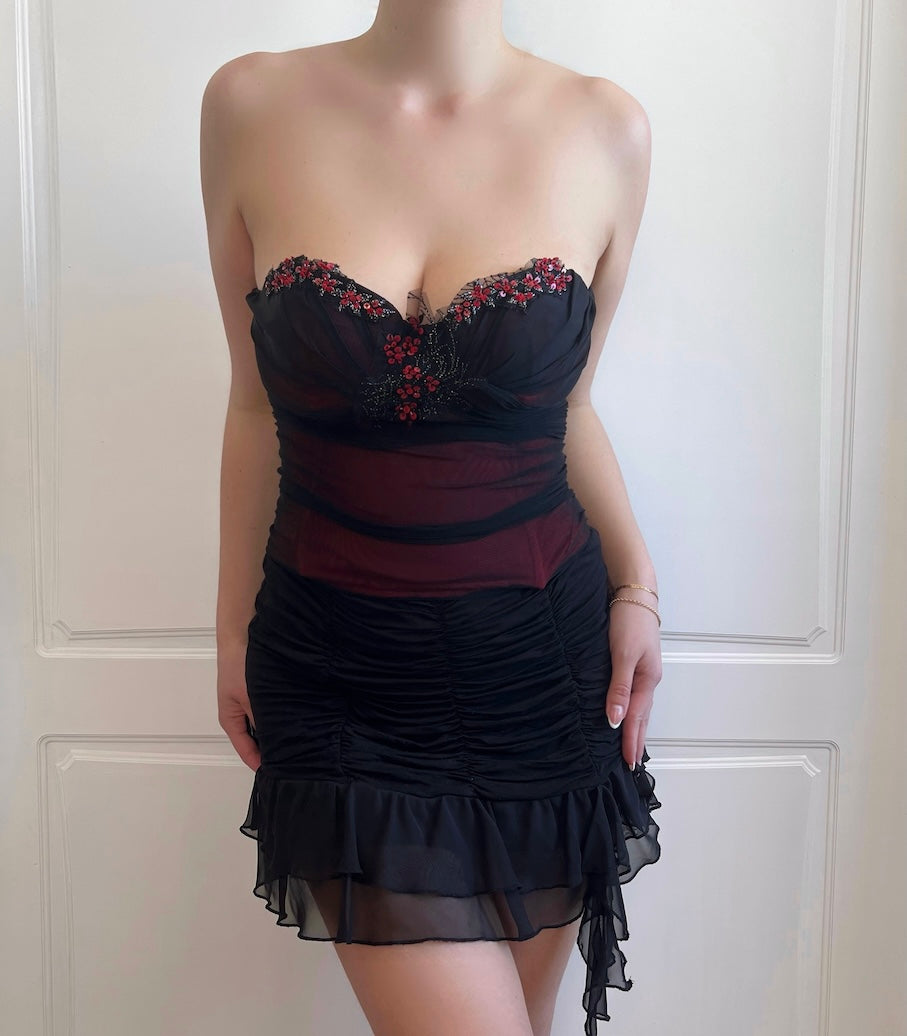 Luxurious Designer Dark Cherry Corset