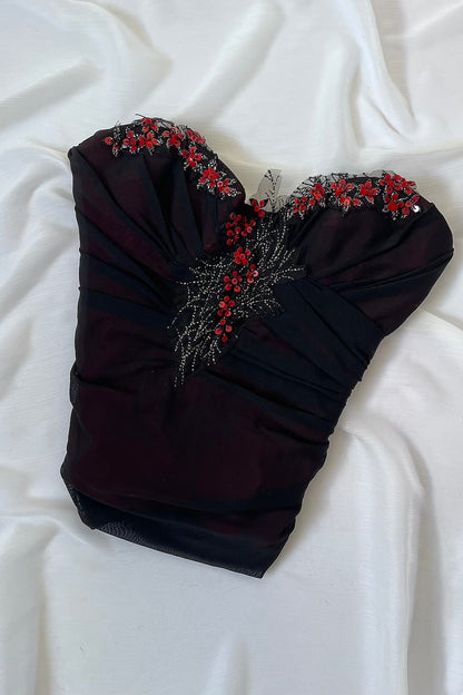 Luxurious Designer Dark Cherry Corset