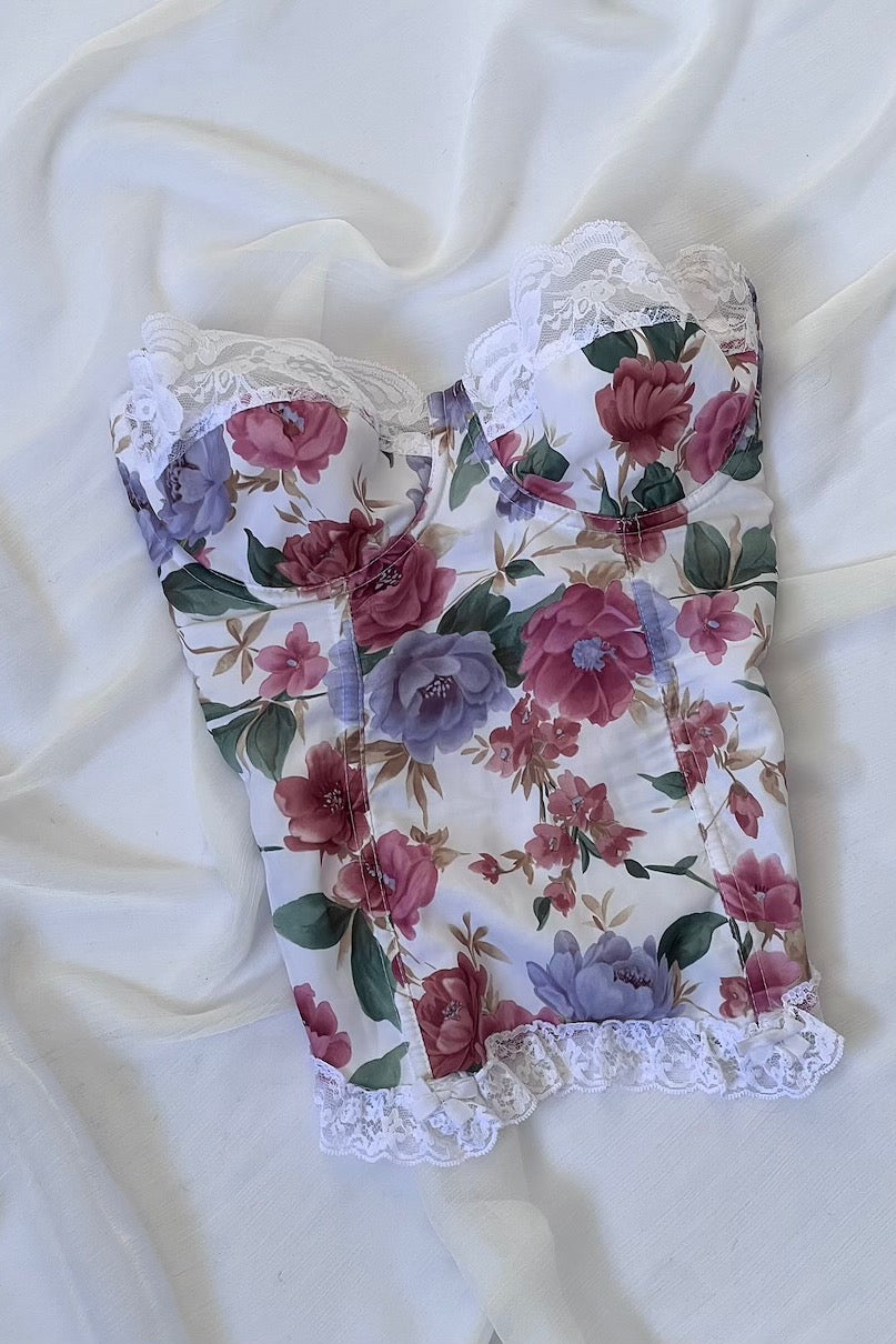 Vintage Floral Lace Bustier
