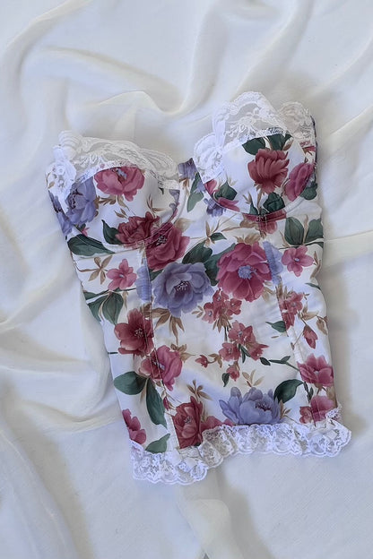 Vintage Floral Lace Bustier