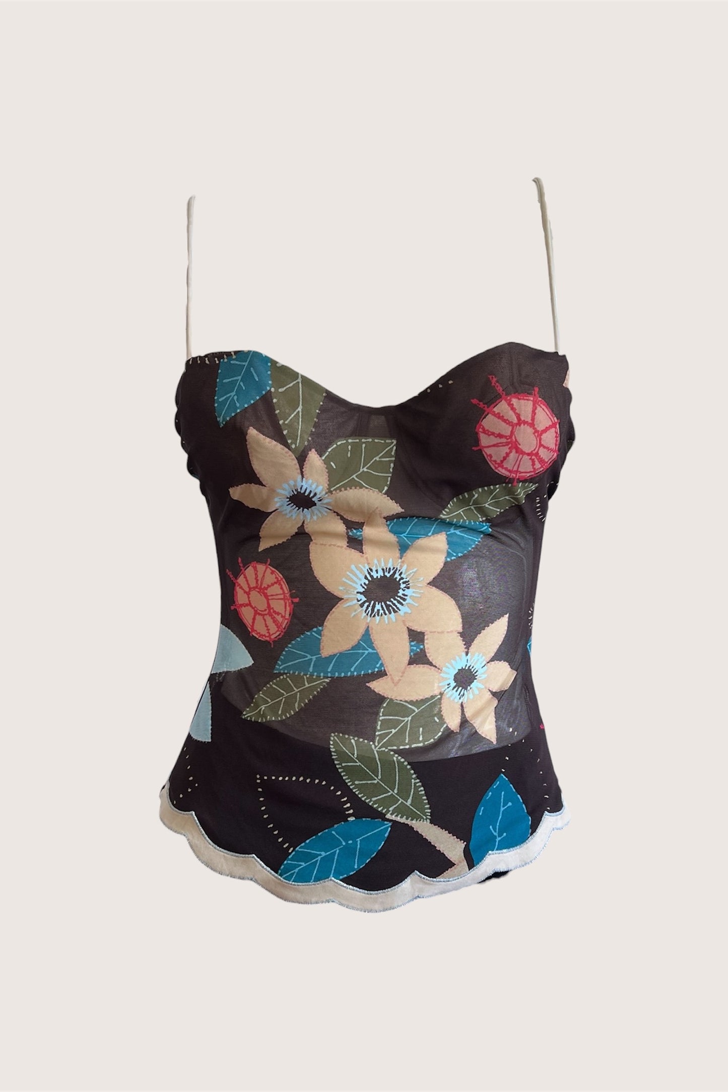 Malizia by La Perla Black Floral Bustier
