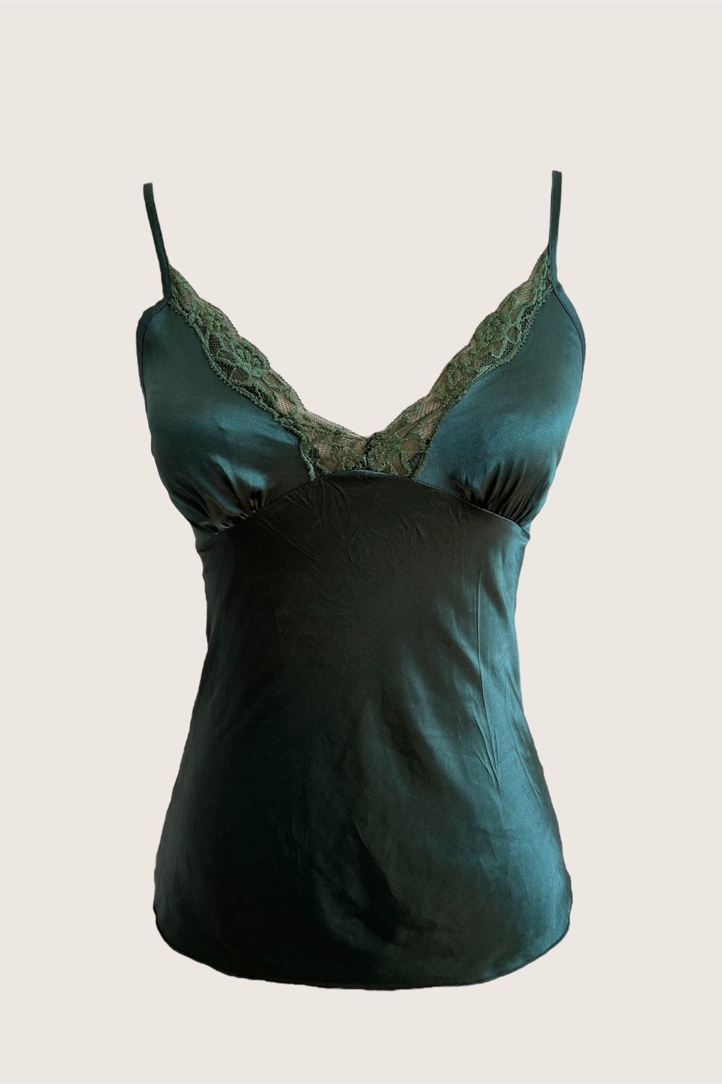 Emerald Green Satin Camisole