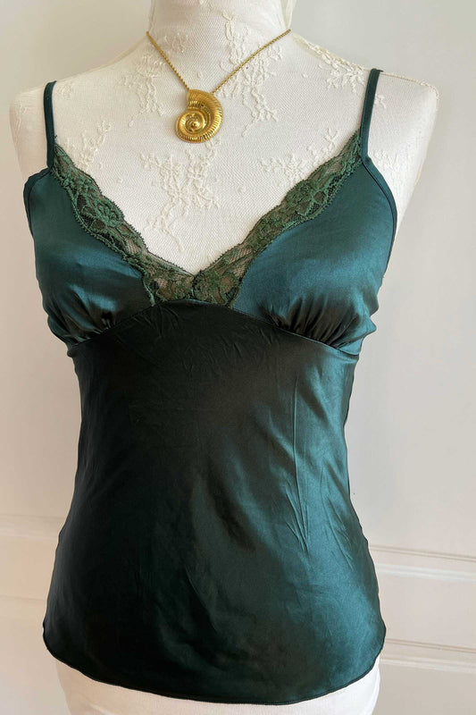 Emerald Green Satin Camisole