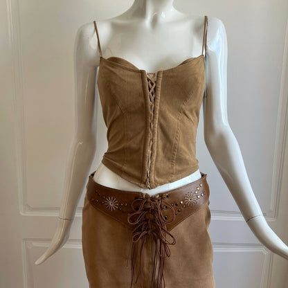 Vintage 1990's Suedette Bustier