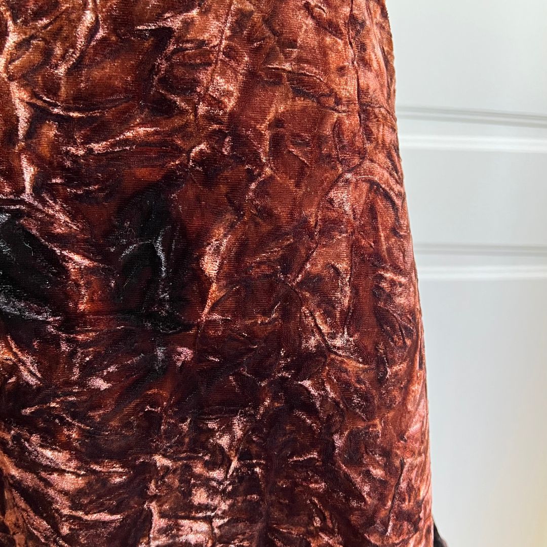 Chocolate Brown Crushed Velour Dress