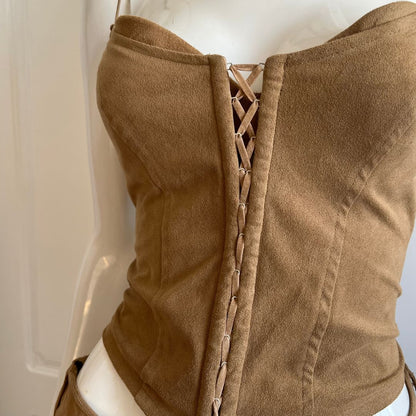 Vintage 1990's Suedette Bustier