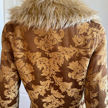 Vintage Caramel Brown Faux Fur Penny Lane Coat