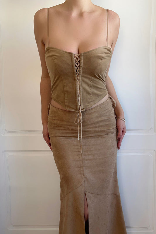 Vintage 1990's Suedette Bustier