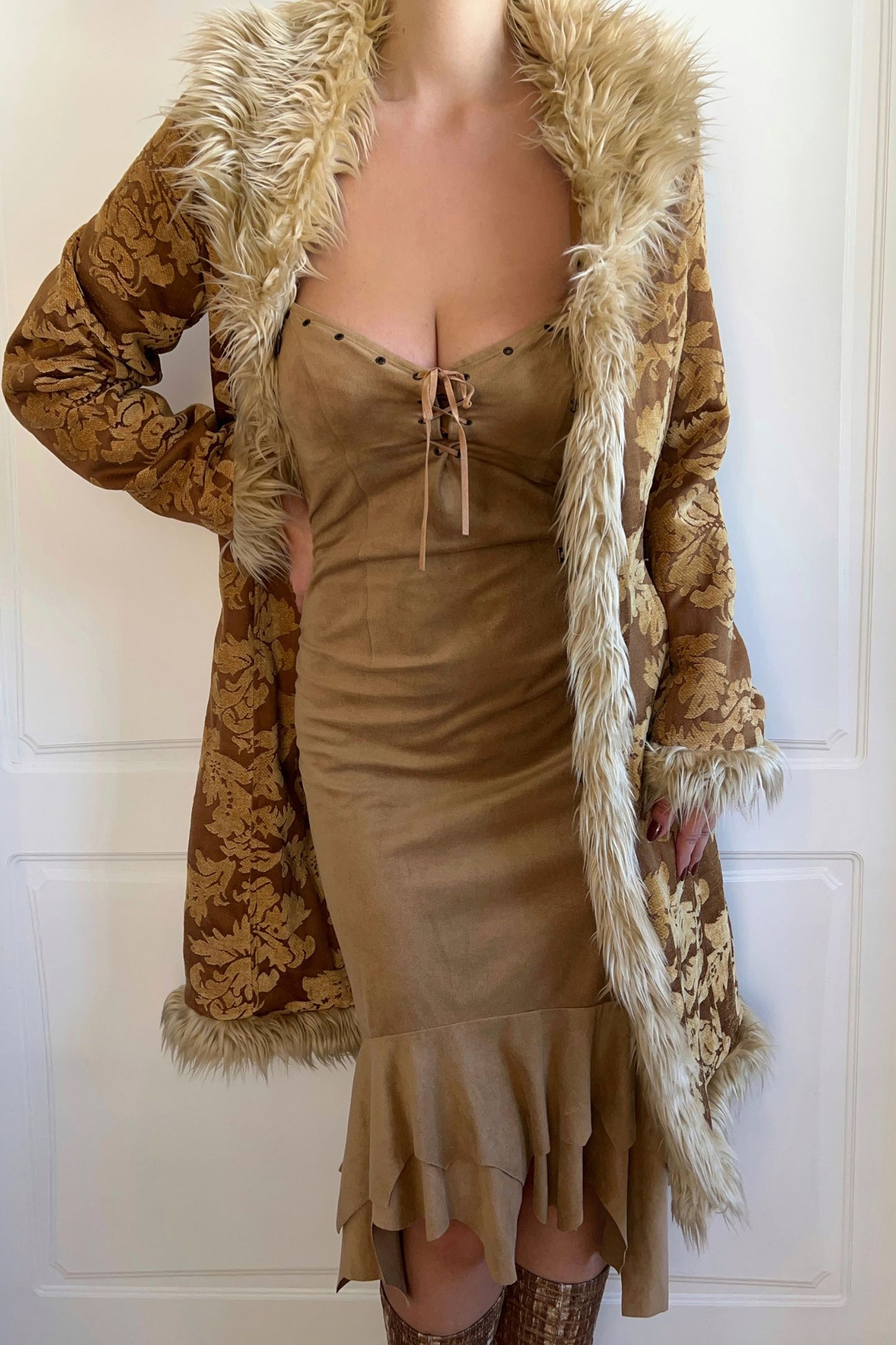 1990's Suedette Bustier Dress