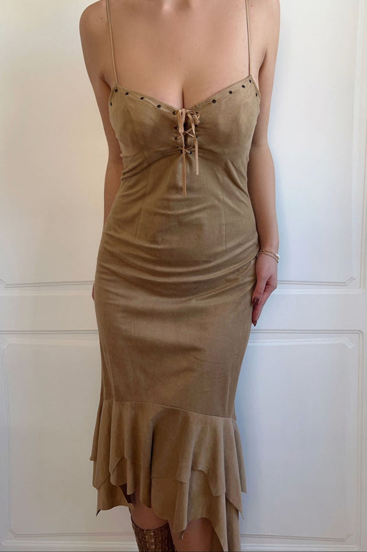 1990's Suedette Bustier Dress