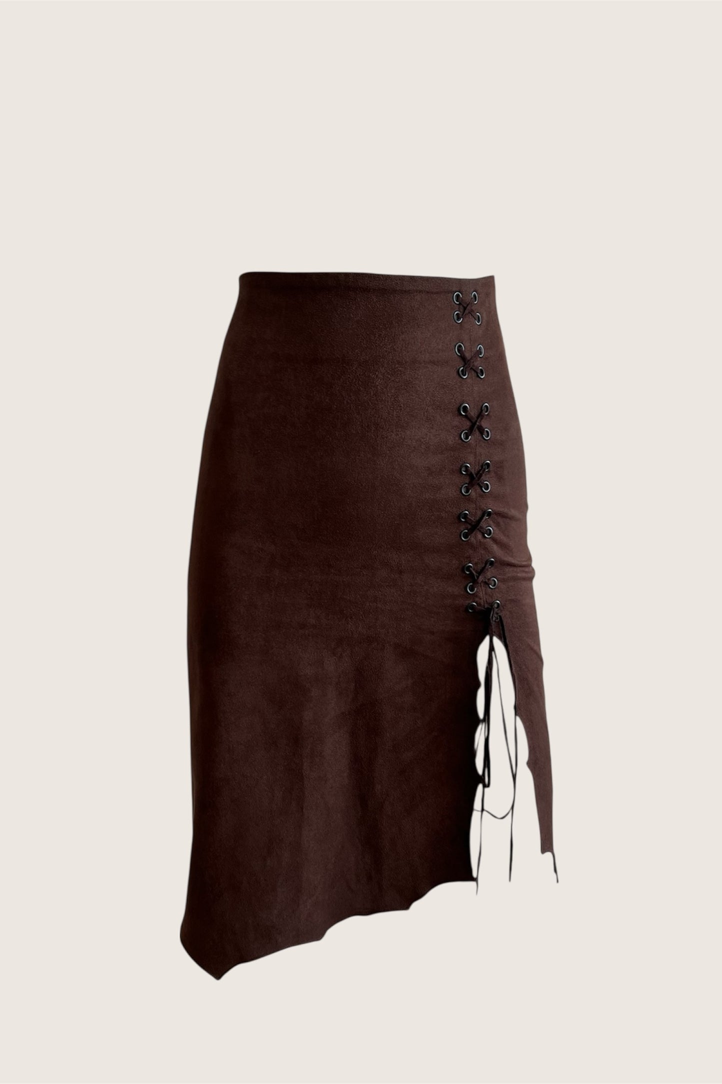 1990's Chocolate Brown Suedette Skirt
