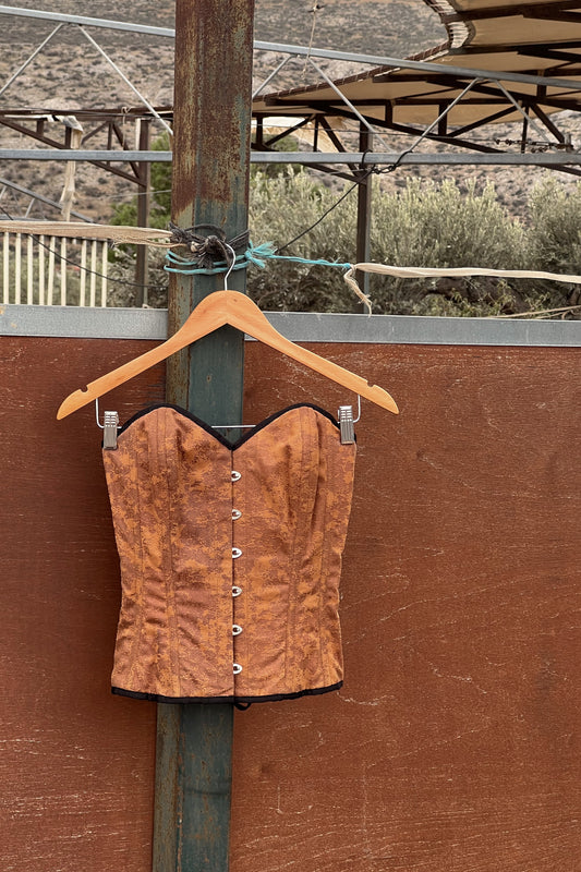 Vintage Leather Saddle Brown Corset Bodice