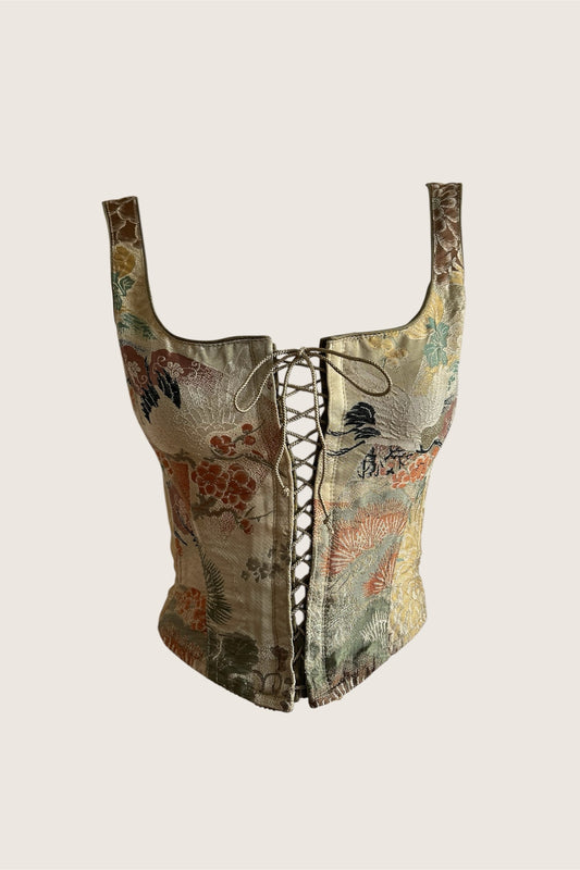 Vintage Luxurious Silk Tapestry Corset